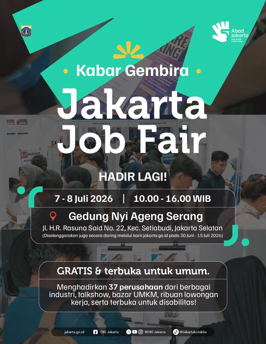 Job Fair Kabupaten Mojokerto 2026 (Suku Dinas TKTE Wilayah Kabupaten Mojokerto Barat) : 7-8 Juli 2026