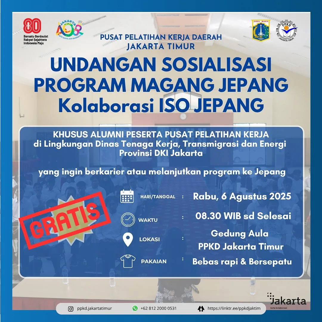 UNDANGAN SOSIALISASI PROGRAM MAGANG JEPANG – PPKD KABUPATEN MOJOKERTO